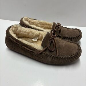 Ugg Fur Lined Moccasin Slippers Sz 6